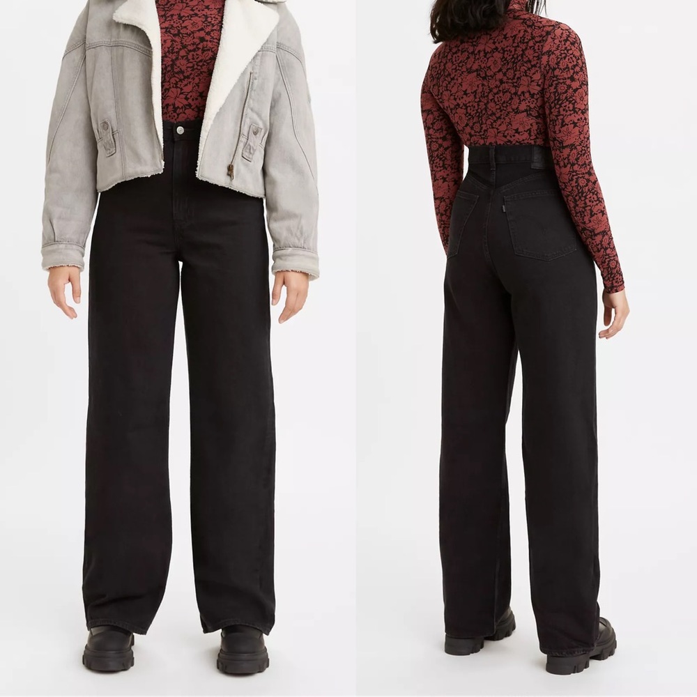 Levi’s Premium High Loose Black Wash Jeans size 24